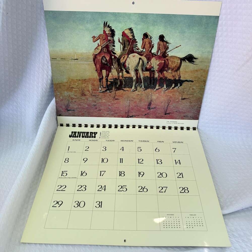 Vintage 1978 Frederic Remington Calendar 14 Full Color Western Art Prints - Picture 8 of 14